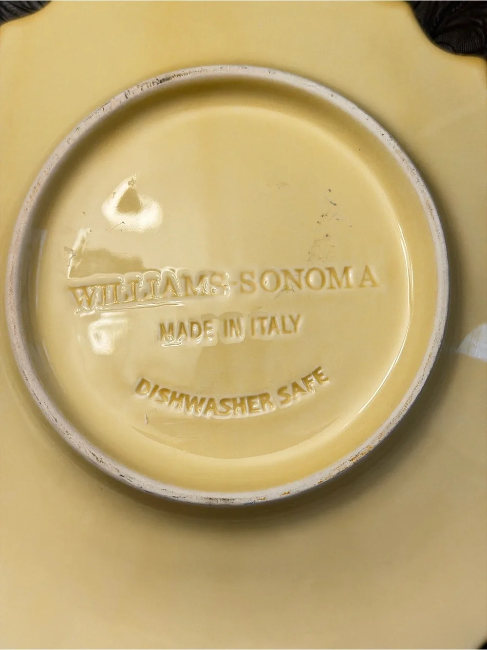 Williams Sonoma Yellow Glazed Ceramic Plate